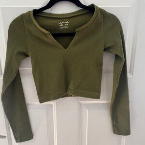 Urban Outfitters Out From Under Ribbed Long Sleeve Crop Top XS/S